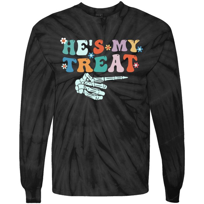 Couple Halloween Graphic Tie-Dye Long Sleeve Shirt