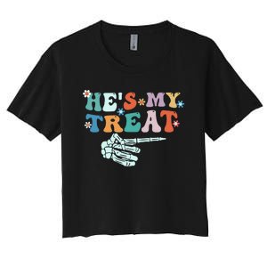 Couple Halloween Graphic Women's Crop Top Tee