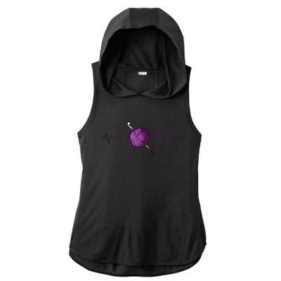 Crochet Heartbeacool Gift Lover Loves Crocheting Love Gift Ladies PosiCharge Tri-Blend Wicking Draft Hoodie Tank