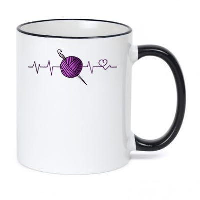 Crochet Heartbeacool Gift Lover Loves Crocheting Love Gift 11oz Black Color Changing Mug