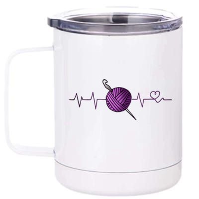 Crochet Heartbeacool Gift Lover Loves Crocheting Love Gift 12 oz Stainless Steel Tumbler Cup