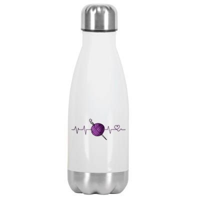 Crochet Heartbeacool Gift Lover Loves Crocheting Love Gift Stainless Steel Insulated Water Bottle