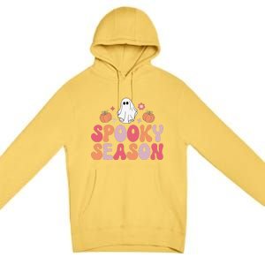 Cute Halloween Groovy Ghost Spooky Season Halloween Costume Premium Pullover Hoodie