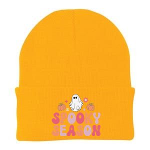 Cute Halloween Groovy Ghost Spooky Season Halloween Costume Knit Cap Winter Beanie