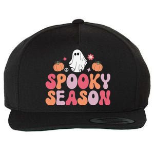 Cute Halloween Groovy Ghost Spooky Season Halloween Costume Wool Snapback Cap