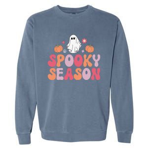 Cute Halloween Groovy Ghost Spooky Season Halloween Costume Garment-Dyed Sweatshirt