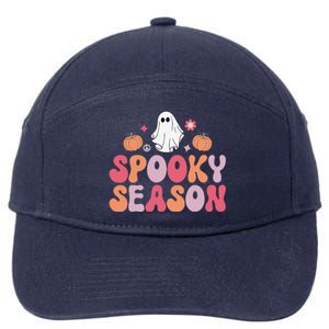 Cute Halloween Groovy Ghost Spooky Season Halloween Costume 7-Panel Snapback Hat