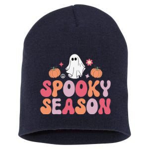 Cute Halloween Groovy Ghost Spooky Season Halloween Costume Short Acrylic Beanie