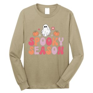 Cute Halloween Groovy Ghost Spooky Season Halloween Costume Long Sleeve Shirt