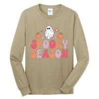 Cute Halloween Groovy Ghost Spooky Season Halloween Costume Tall Long Sleeve T-Shirt