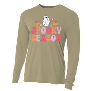 Cute Halloween Groovy Ghost Spooky Season Halloween Costume Cooling Performance Long Sleeve Crew