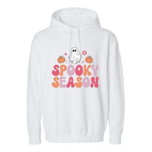 Cute Halloween Groovy Ghost Spooky Season Halloween Costume Garment-Dyed Fleece Hoodie