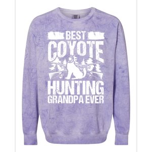 Coyote Hunting Grandpa Hunter Fathers Day Predator Hunting Gift Colorblast Crewneck Sweatshirt