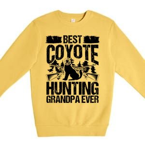 Coyote Hunting Grandpa Hunter Fathers Day Predator Hunting Gift Premium Crewneck Sweatshirt