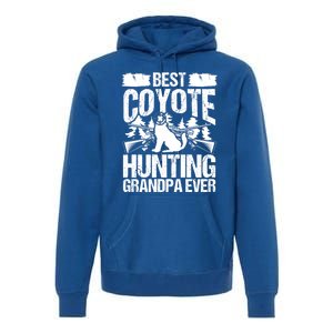 Coyote Hunting Grandpa Hunter Fathers Day Predator Hunting Gift Premium Hoodie