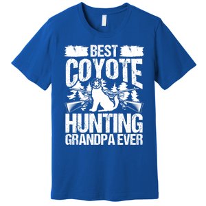 Coyote Hunting Grandpa Hunter Fathers Day Predator Hunting Gift Premium T-Shirt