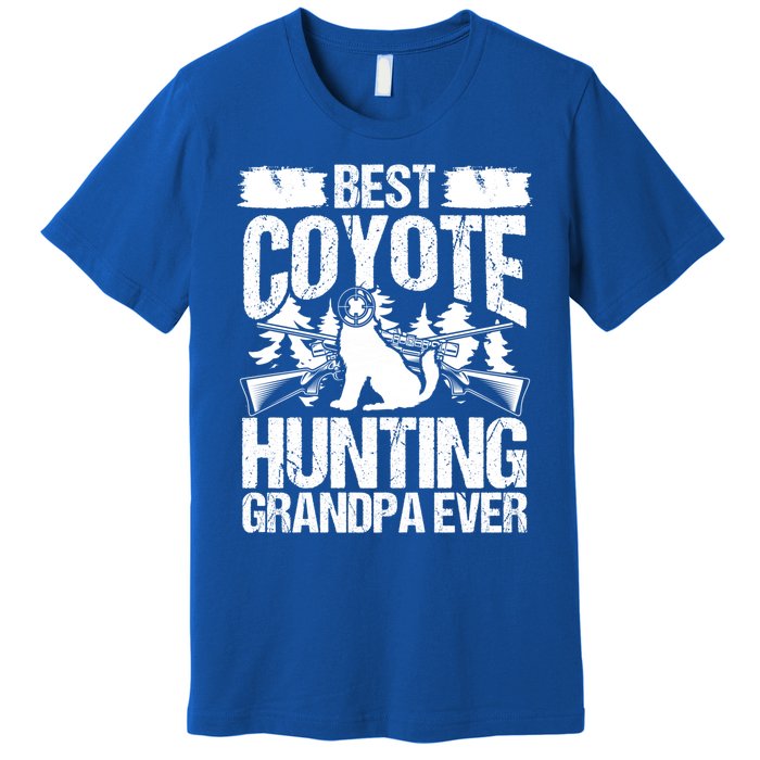 Coyote Hunting Grandpa Hunter Fathers Day Predator Hunting Gift Premium T-Shirt