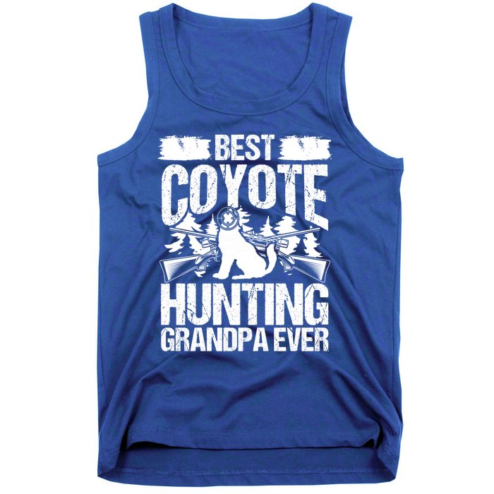 Coyote Hunting Grandpa Hunter Fathers Day Predator Hunting Gift Tank Top