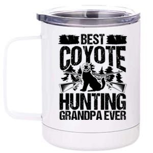 Coyote Hunting Grandpa Hunter Fathers Day Predator Hunting Gift 12 oz Stainless Steel Tumbler Cup