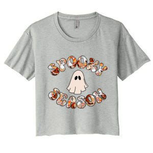 Cute Halloween Ghost Spooky Season Spooky Vibes Ghost Cool Gift Women's Crop Top Tee