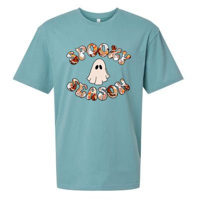 Cute Halloween Ghost Spooky Season Spooky Vibes Ghost Cool Gift Sueded Cloud Jersey T-Shirt