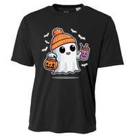 Cute Halloween Ghost Drink Pumpkin Cooling Performance Crew T-Shirt