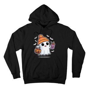 Cute Halloween Ghost Drink Pumpkin Hoodie