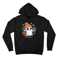 Cute Halloween Ghost Drink Pumpkin Hoodie