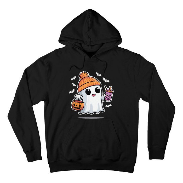 Cute Halloween Ghost Drink Pumpkin Hoodie