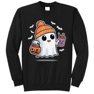 Cute Halloween Ghost Drink Pumpkin Sweatshirt