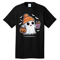 Cute Halloween Ghost Drink Pumpkin Tall T-Shirt