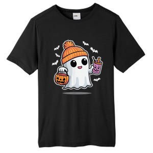 Cute Halloween Ghost Drink Pumpkin Tall Fusion ChromaSoft Performance T-Shirt