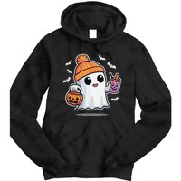 Cute Halloween Ghost Drink Pumpkin Tie Dye Hoodie