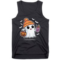 Cute Halloween Ghost Drink Pumpkin Tank Top