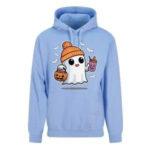 Cute Halloween Ghost Drink Pumpkin Unisex Surf Hoodie