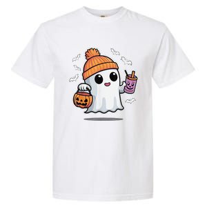 Cute Halloween Ghost Drink Pumpkin Garment-Dyed Heavyweight T-Shirt