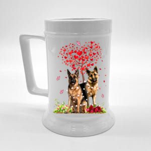 Cute Hearts Ger Shepherd Dog Puppy Lover Valentines Day Gift Beer Stein