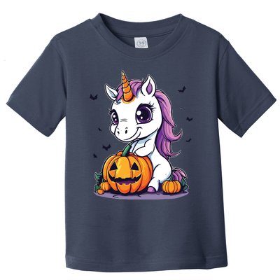 Cute Halloween Girls Witchy Unicorn Halloween Toddler T-Shirt