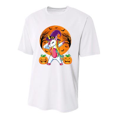 Cute Halloween Girls Witchy Unicorn Halloween Youth Performance Sprint T-Shirt