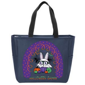 Cute Halloween Gamer Cute Bunny Cute Halloween Rainbow Halloween Pumpkins Zip Tote Bag