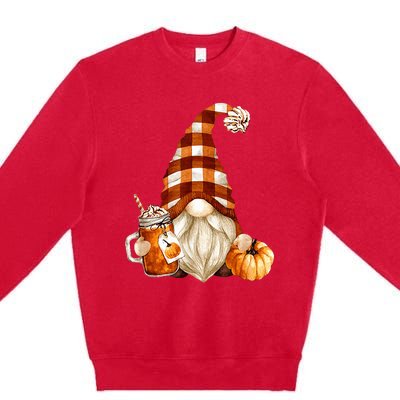 Cute Holiday Gnome For Thanksgiving With Fall Pumpkin Spice Premium Crewneck Sweatshirt