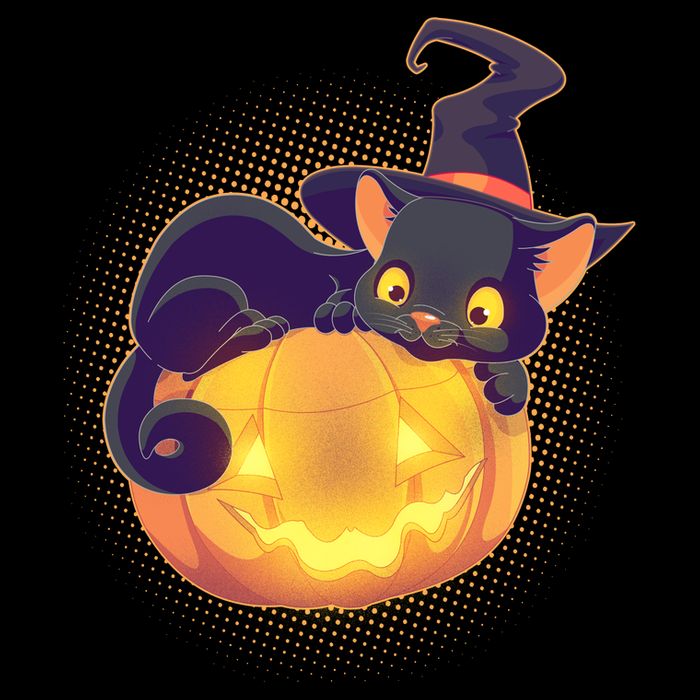 Cute Halloween Glowing Pumpkin Jackolantern Witch Cat City Backpack