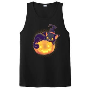 Cute Halloween Glowing Pumpkin Jackolantern Witch Cat PosiCharge Competitor Tank