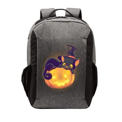 Cute Halloween Glowing Pumpkin Jackolantern Witch Cat Vector Backpack