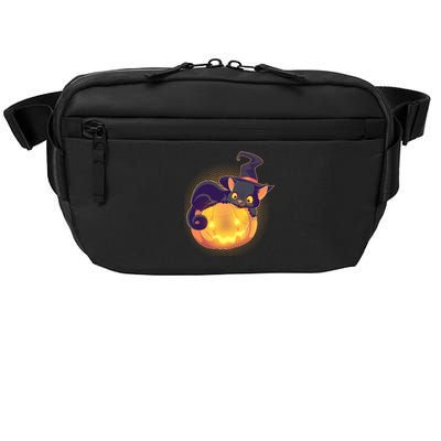 Cute Halloween Glowing Pumpkin Jackolantern Witch Cat Crossbody Pack