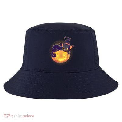 Cute Halloween Glowing Pumpkin Jackolantern Witch Cat Cool Comfort Performance Bucket Hat
