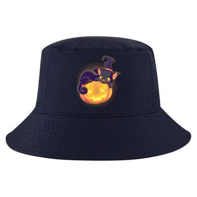 Cute Halloween Glowing Pumpkin Jackolantern Witch Cat Cool Comfort Performance Bucket Hat