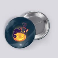 Cute Halloween Glowing Pumpkin Jackolantern Witch Cat Button