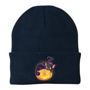 Cute Halloween Glowing Pumpkin Jackolantern Witch Cat Knit Cap Winter Beanie