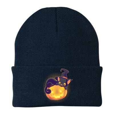 Cute Halloween Glowing Pumpkin Jackolantern Witch Cat Knit Cap Winter Beanie